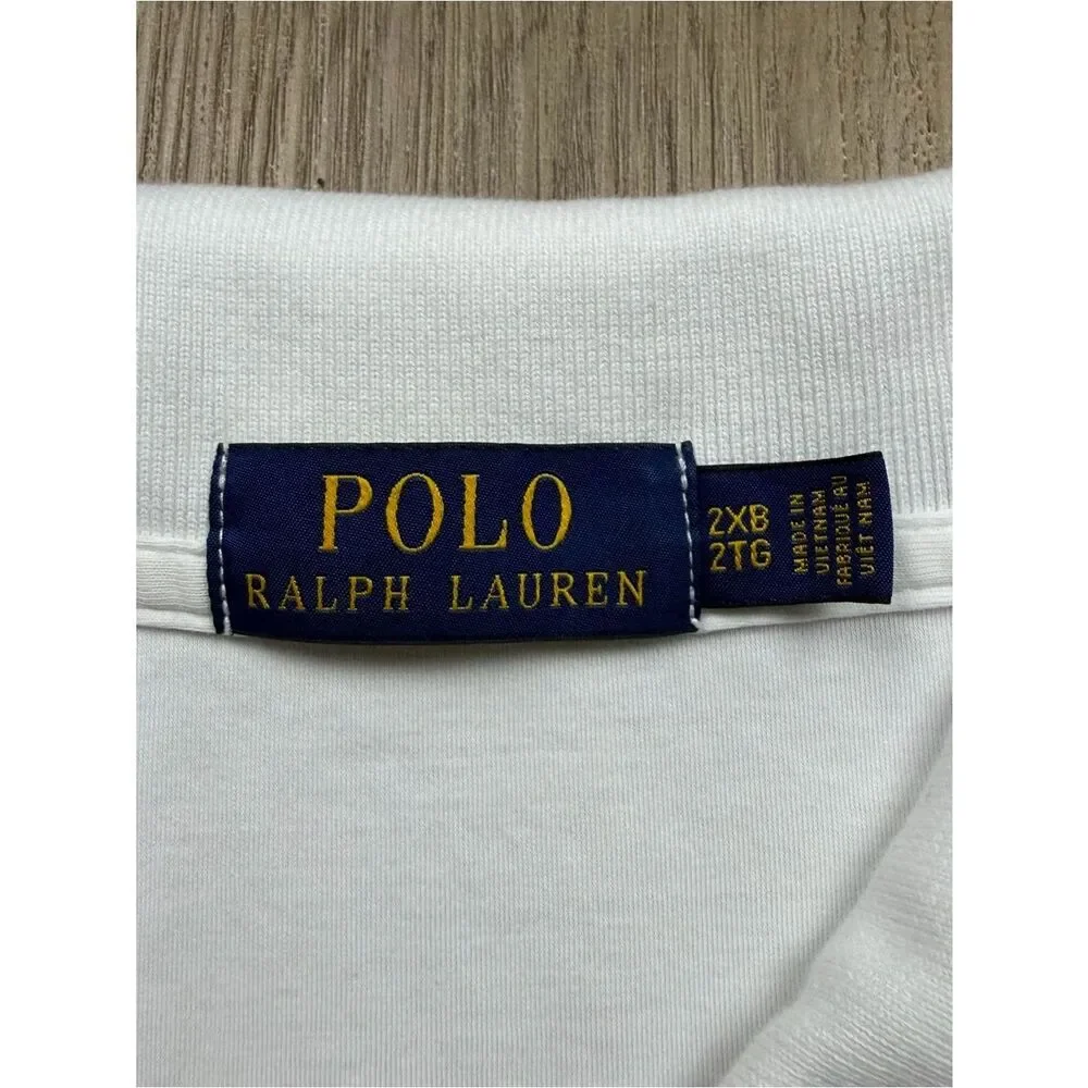 Ralph Lauren Shirt Men's Size 2XB White Short-Sleeve Polo Golf